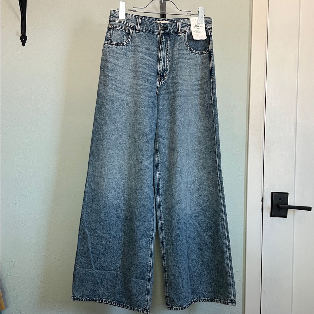 NWT Madewell Curvy Superwide-Leg Jeans Size 28 Billings Wash Airy Denim Edition - Picture 7 of 8